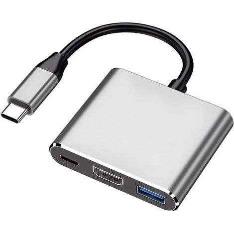 Adaptateur multiport USB-C vers HDMI, USB Type-C vers HDMI 4K / Port de charge rapide USB 3.0 et USB-C PD, adaptateur AV numérique (1/5)