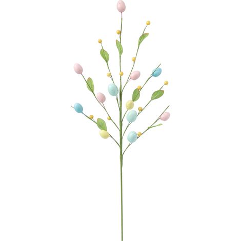 Cet arrangement d'œufs de Pâques à 6 tiges avec des œufs à pois et des baies pour la composition florale (1/5)