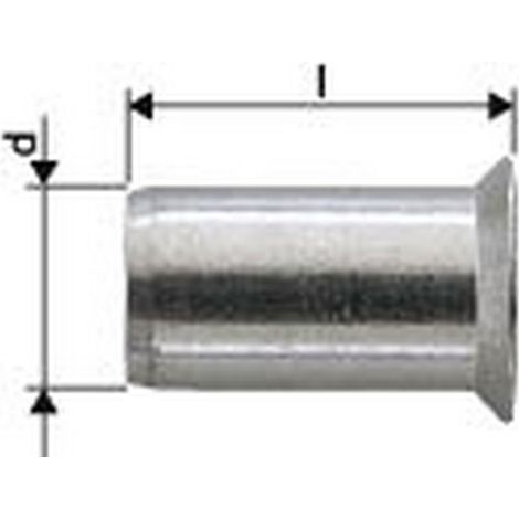 GESIPA Blindnietmutter  Nietschaft d  x l  7 x  13,5 mm  M5 Senkkopf  Alu -  1455348  Tuerca remachable  GESIPA Eje  remachable d  x l  7 x  13,5 mm  M5 Cabeza  avellanada Aluminio  - 1455348