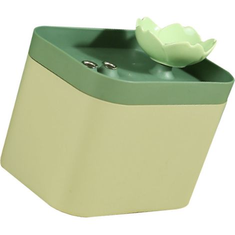 Fontaine à eau pour animaux de compagnie, silencieuse, à circulation automatique et filtration, distributeur d'eau pour chats et petits chiens, verte (1/4)