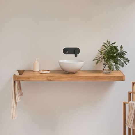 SKLUM Hängendes Badezimmermöbel-Set 130x45 cm aus Teakholz Neill (1/5)
