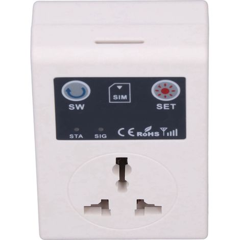 Intelligente 10-A-Steckdose mit GSM-Steuerung, Fernsteuerung per Smartphone, kompatibel mit 110–220 V, für Zuhause (1/5)