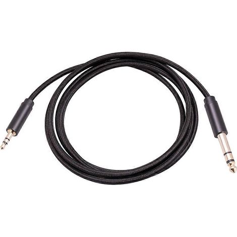 Câble auxiliaire adaptateur 3,5 mm vers 6,35 mm pour amplificateur/mixeur, plaqué or, connecteurs jack 3,5 mm vers jack 6,35 mm mâle-mâle, 1 mètre (1/5)
