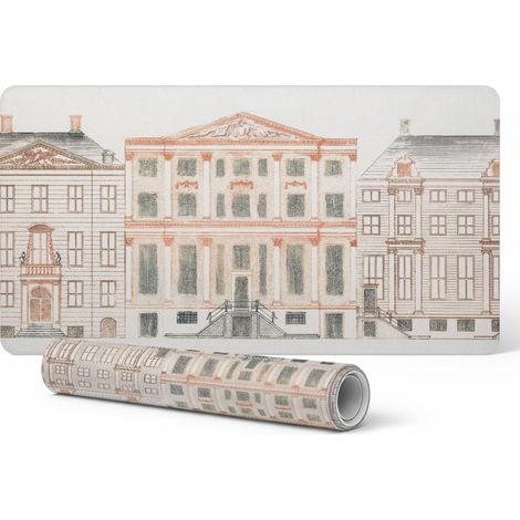 Alfombrilla protectora para teclado y ratón, diseño de casa de vecindad, 100x50 cm (1/5)