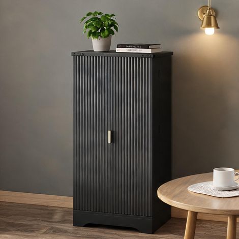 Buffet coloris noir en MDF 60,5 x 40 x 120 cm (1/5)