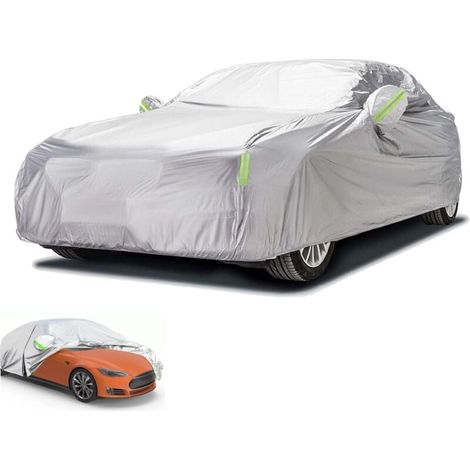 Housse de Voiture - Housse argentée étanche - pour Tous Types de Voitures/bâche de Protection pour véhicules Automobiles (1/4)