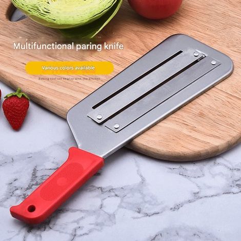 Coltello da cucina rosso multiuso con doppia lama (1/5)