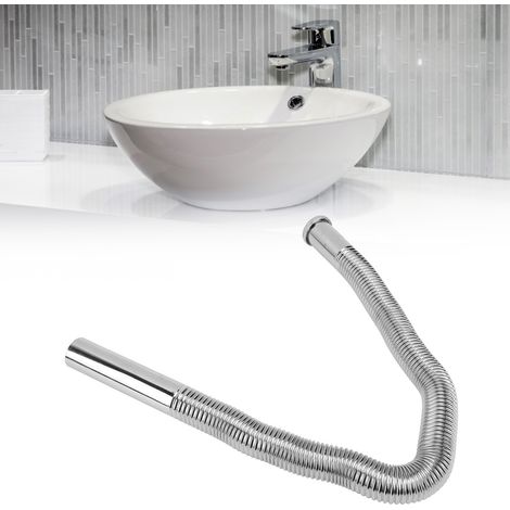 Tuyau d'évacuation flexible en laiton ondulé pour lavabos, évacuation anti-odeurs de grand diamètre, filetage impérial G 1-1/4'' entrée. (1/5)