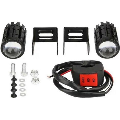 Phare avant de moto 12-80V 12W Mini antibrouillard blanc+-- (1/5)