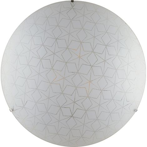 "Plafoniera ESAGRAM in vetro bianco 40 cm." (1/2)