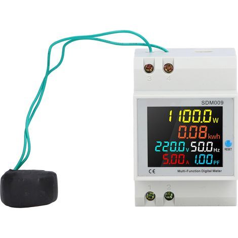 Single Phase Energy Meter Rail Frequency Power Factor Meters Multifunctional Measuring Instrument AC250‑450V (1/4)