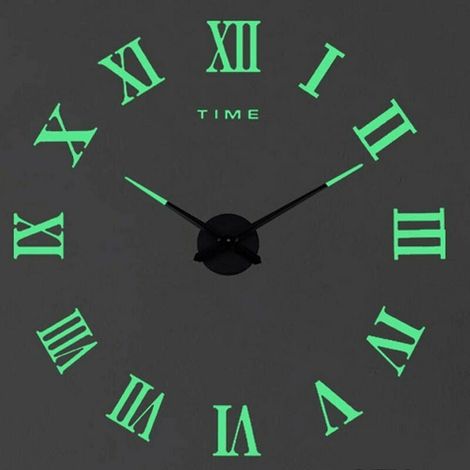 Horloge murale lumineuse moderne silencieuse XXL avec autocollant miroir acrylique 3D pour la maison, l'hôtel, le bureau, les cadeaux décoratifs (2) (1/5)
