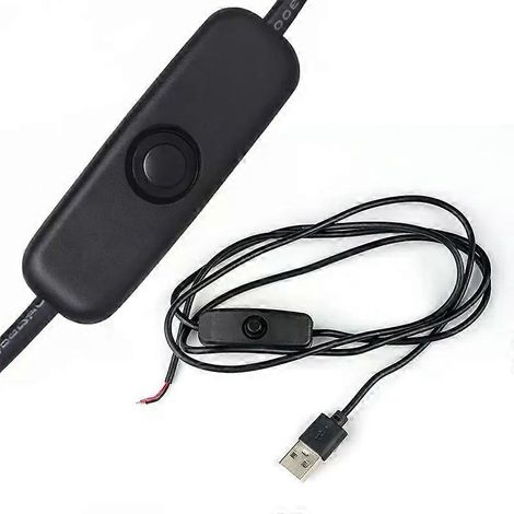 USB-Ladekabel (2-polig, 5 V) für Ventilator und Tischlampe – USB-Stecker auf 2-adrigen Anschluss mit Ein-/Ausschalter (Taste 501) (1/4)