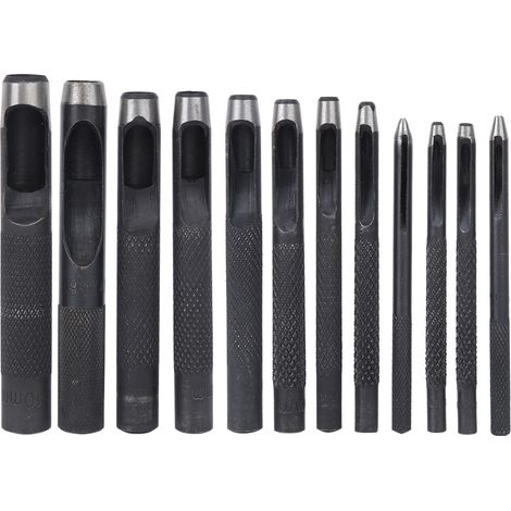 Kit de 12 emporte-pièces pour la création de trous creux dans le cuir (1-10 mm) (1/5)