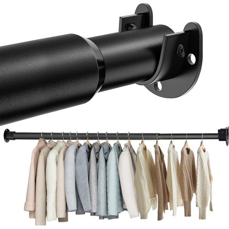 Tringle à Vêtements Réglable en Métal Robuste, 43-103 cm, Noir (1/5)