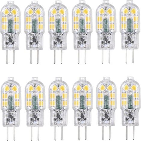G4 LED bulbs, 12-pack, warm white light