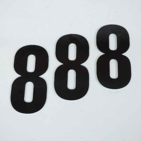 3 Sticker Aufkleber Rennnummer acht 8 schwarz blackbird 130x70mm