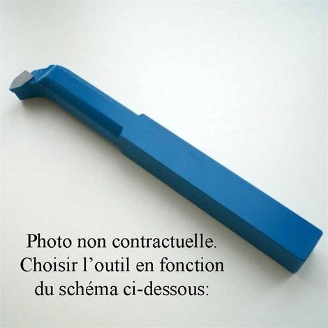 Outil à dresser d'angle à droite 8MM - slection : DIN 4978R Outil à dresser d'angle à droite 8MM