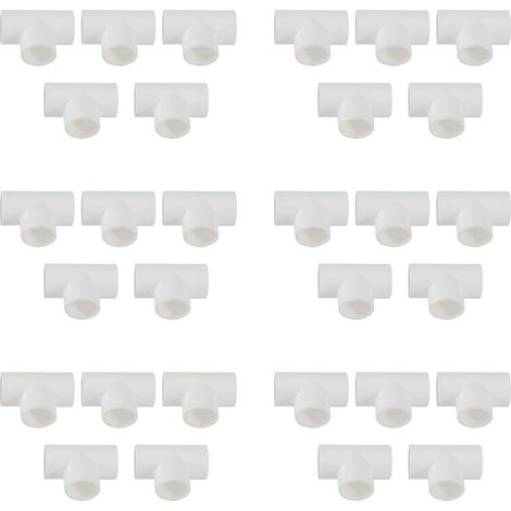 30 Raccods Adapteur de Tee Blanc de 20 mm pour Les Tuyaux en PVC (1/5)