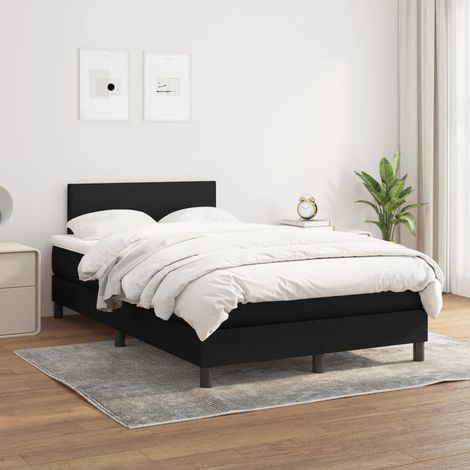 Boxspringbett mit Matratze Schwarz 120x200 cm Stoff (1/5)