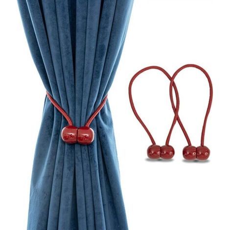 Magnetic cord clip, classic European style, curtain hook with magnet, red (1/4)
