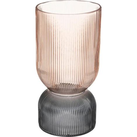 Vase Design en Verre "Bicolore" 24cm Rose (1/2)