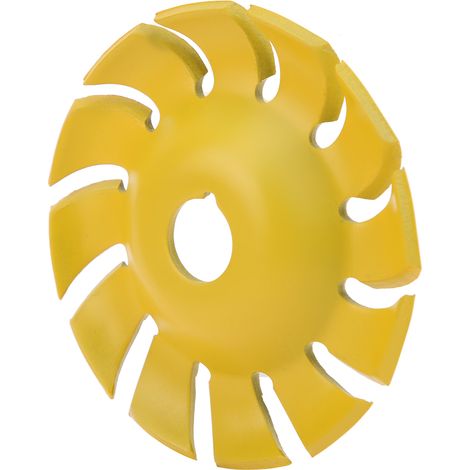 Disque à bois jaune 12 dents 90x16 mm fraise de sculpture pour meuleuse outil de travail du bois (1/5)