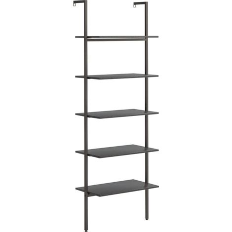 Maison Exclusive - Leiterregal mit 5 Böden Schwarz 64x35x185 cm