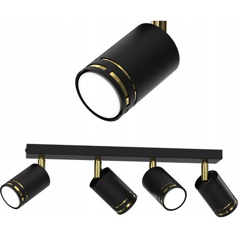 DECKENLEUCHTE SCHWARZ GOLD BEWEGLICHE LED GU10 POLNISCHE SPOT-REFLEKTORLAMPE