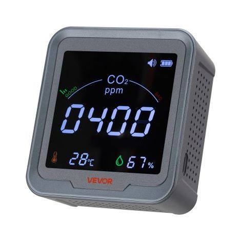 Détecteur CO2 400-5000 ppm Moniteur Dioxyde de Carbone Qualité (1/5)