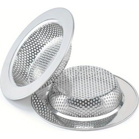 Spülbecken-Sieb aus Edelstahl 304 – 2-teilig, robuster Abtropfkorb mit Stöpsel, sichere Doppelschicht, geeignet für die meisten Küchenspülen (1/5)