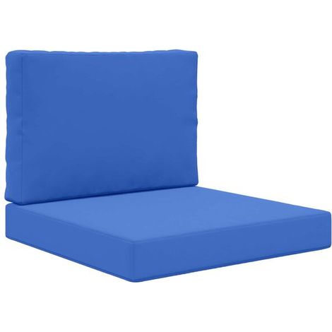 Ensemble de deux coussins pour canapé d'extérieur, bleu roi, polyester (1/5)