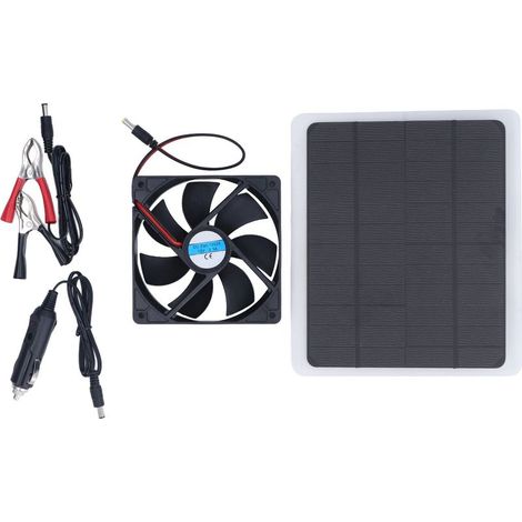 Ventilateur Solaire 10W 12V Portable USB - Ventilation Économique pour Maison de Chien, Serre, Camping-Car (1/5)