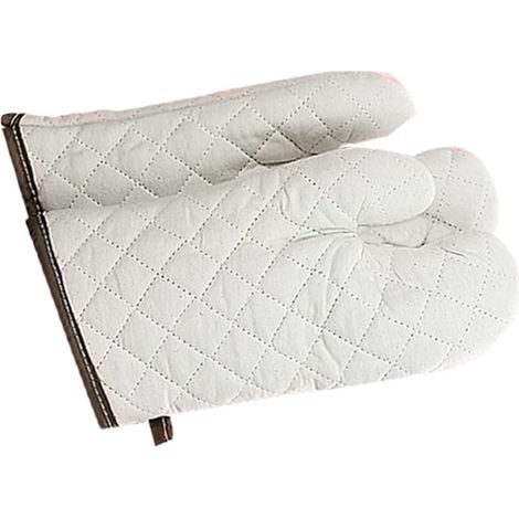 Moufles de Cuisine Résistantes la Chaleur Lot de 2 Pièces en Coton Blanc Confortables et Anti-brûlures pour Cuisson, Pâtisserie et Micro-Ondes (1/5)