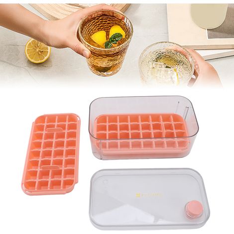 Bac à Glaçons 64 Cases Double Layer avec Bin et Scoop Ice Maker Moule PET PP 9.1x4.9x3.7in pour Cocktail Café Glaçons Fais (1/5)