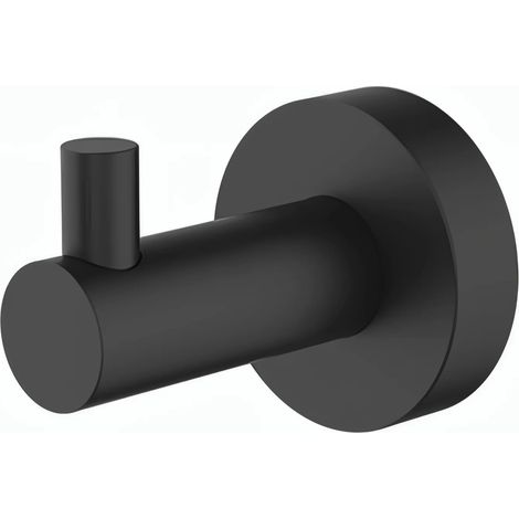 Hoxton Bathroom Robe Hook Towel Matt Black Finish Wall Hung Britton Bathrooms