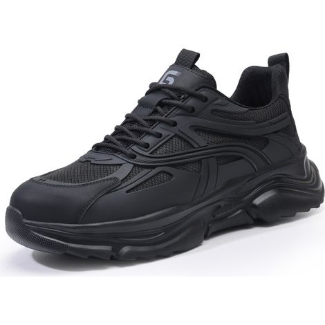 Chaussures à bout en acier pour hommes, chaussures de travail antidérapantes, chaussures de construction à coussin d\'air, chaussures industrielles, légères à bout en acier pour hommes-45