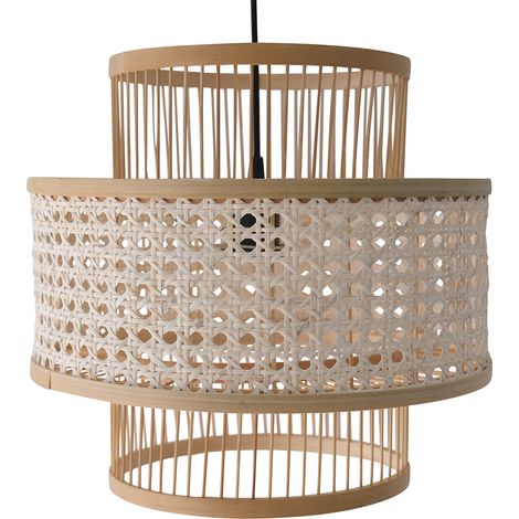 Rattan Ceiling Lamp - Boho Bali Design Pendant Lamp - Yei Natural (1/5)