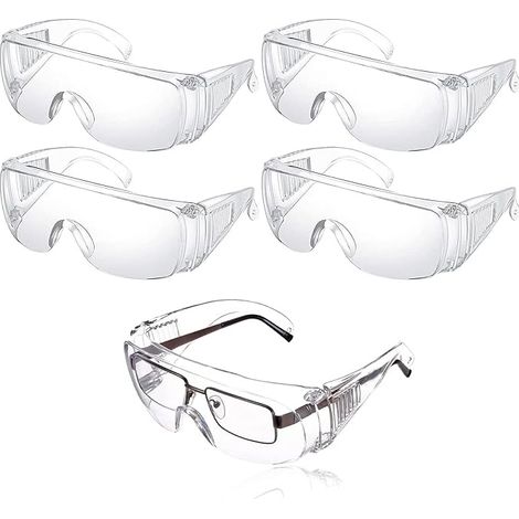 5 Stück Schutzbrillen, Anti-Tröpfchen-Augenschutz, staubdichte Schutzbrille, transparente Anti-Beschlag-Schutzbrille für den täglichen Gebrauch, Heimwerken, Labor, Schweißen, Schleifen