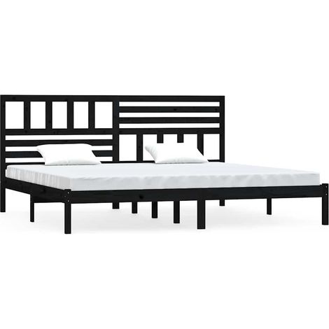 Maison Exclusive - Massivholzbett Schwarz Kiefer 200x200 cm (1/5)