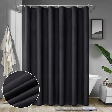 Duschvorhang Schwarz 180x200cm Wasserdicht Anti-schimmel Textil waschbar (1/5)