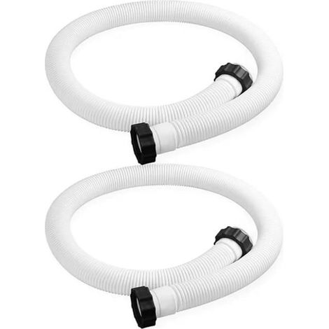 Lot de 2 tuyaux de piscine de 38 mm, 1,5 m pour pompe à sable et système de sel dans la pompe de filtration intensive, tuyau,blanc (1/4)