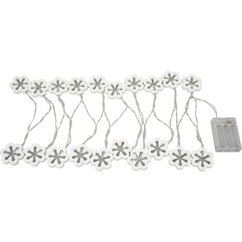 Guirlande lumineuse LED à lumière blanc chaud, 20 LED, fonctionne sur piles, guirlande en bois pour fleurs, 3 mètres, blanche, idéale pour la décoration de la maison et des fêtes (1/5)