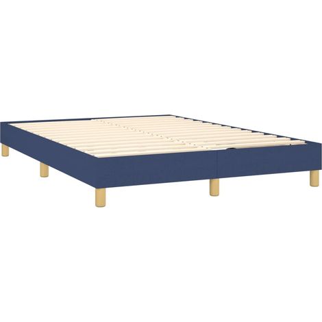 Somier de láminas con patas estructura de cama 140x200 cm tela azul TDL0207339 (1/5)