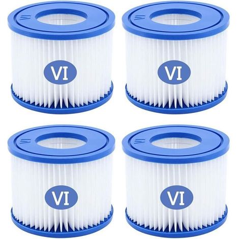 Lot de 4 filtres de type VI pour spa et jacuzzi - Remplace les filtres Coleman SaluSpa 90352E, Bestway, Lay-Z Spa,filtre de piscine (1/4)