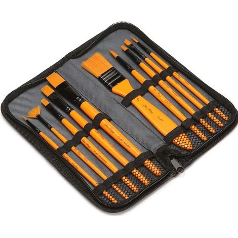 Set de 10 pinceaux acrylique haute qualité nylon, pour peinture à l’huile et aquarelle, enfant et artiste (1/5)