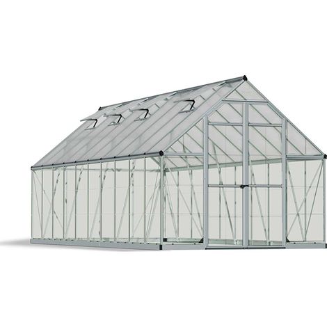 Greenhouse Balance 8 x 20 Extended - Polycarbonate - L607 x W244 x H229 cm - Silver