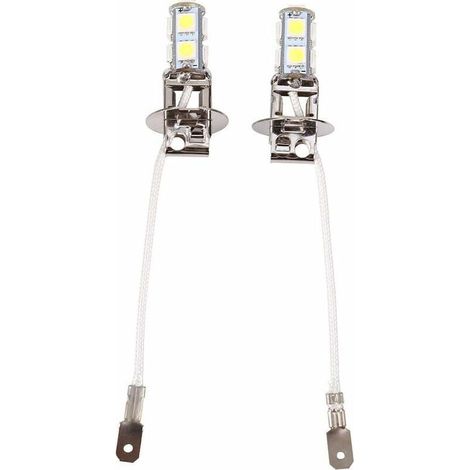 VURAHOME -6500K H3 Ampoule h3 LED 2Pcs H3 5050 Blanc 9 SMD LED Xenon DC 12V lampe de brouillard de voiture ampoules LED 6500K Antibrouillard Avant Ampoule de Phare Blanc de Xénon de Voiture Automatiqu (1/5)