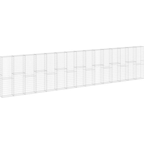 Maison Exclusive - Gabionenwand mit Abdeckung Verzinkter Stahl 90