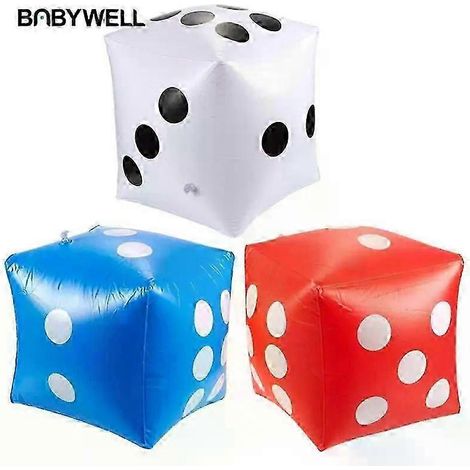 Dés gonflables amusants d'extérieur 3030cm, jeux de piscine, cube géant à points diagonaux, jouet pour enfants et adultes (1/5)